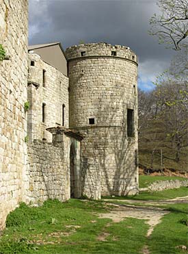 Château de Craux - La tour sud-ouest avant rétablissement de sa toiture.
