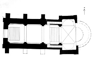 Bourg-Saint-Andéol : Chapelle Saint-Polycarpe - Plan de l'édifice du XIIe siècle