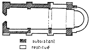 Mirabel - Plan de l'église du XIIe siècle