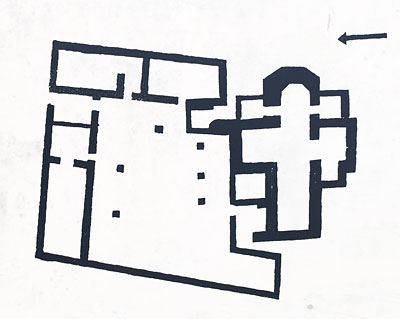 Vagnas : plan de l'ancien prieuré