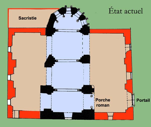 plan de l'église actuelle