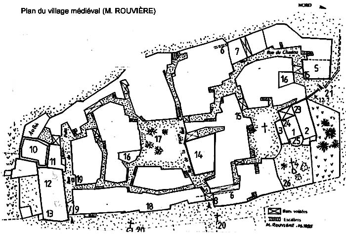 Vinezac : Plan du village médiéval